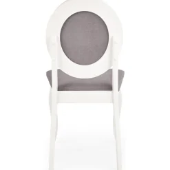 Matstol vitt trä med grå sits