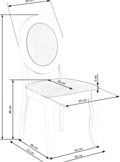 Matstol vitt trä med grå sits