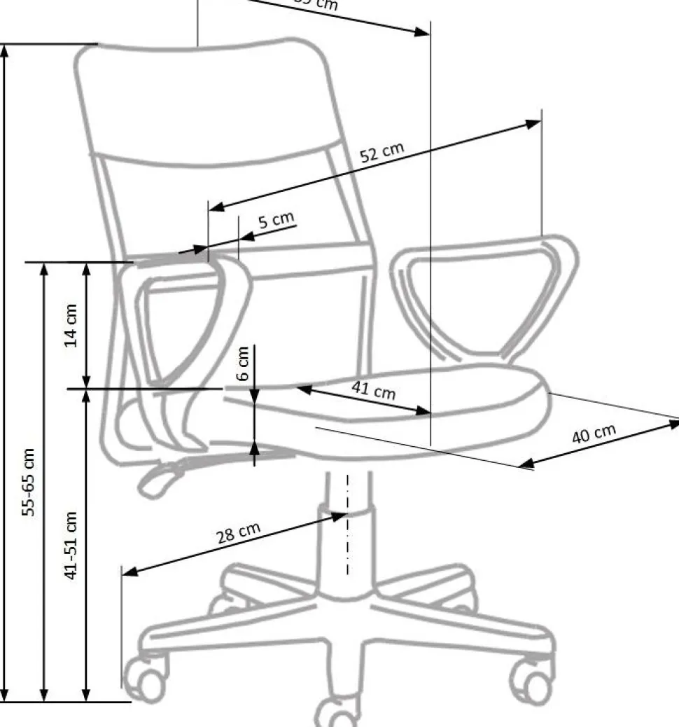 Matthias kontorsstol - Rosa/svart