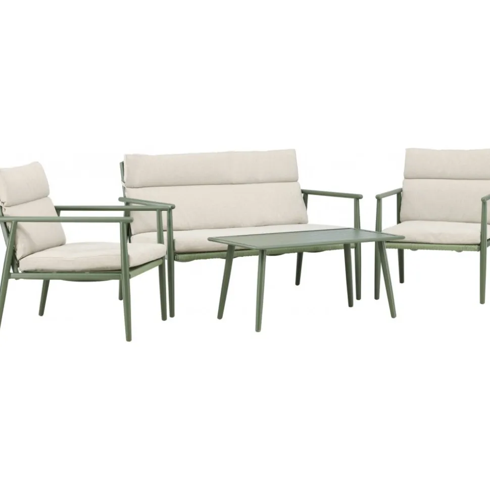 Mazzaro soffgrupp - Grön/Beige + Textilskydd för utemöbler