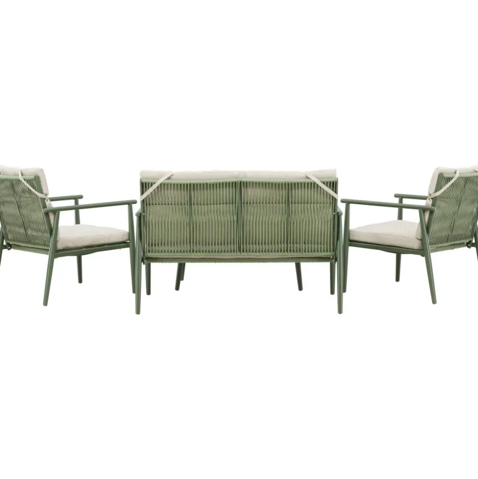 Mazzaro soffgrupp - Grön/Beige + Textilskydd för utemöbler