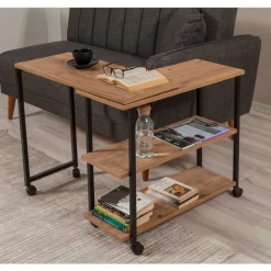 Melin sidobord 70 x 76 cm - Furu/svart