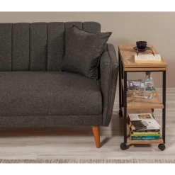 Melin sidobord 70 x 76 cm - Furu/svart