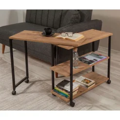 Melin sidobord 70 x 76 cm - Furu/svart