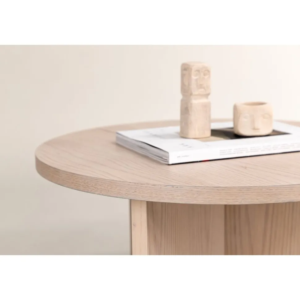 Melker soffbord Ø85 cm- Whitewash