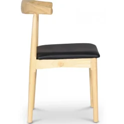 Mella karmstol i trä med svart sits + Fläckborttagare för möbler