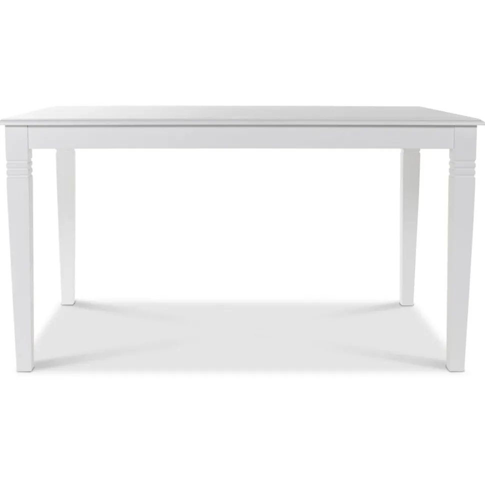 Mellby matgrupp 140 cm bord med 4 st vita Fredrik Pinnstolar med karm - Vit