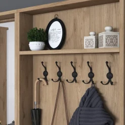 Mendy hallmöbel 180 cm - Valnöt/vit