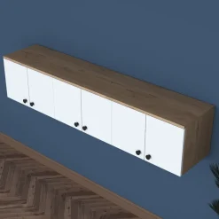 Mendy väggskåp 180 cm - Valnöt/vit