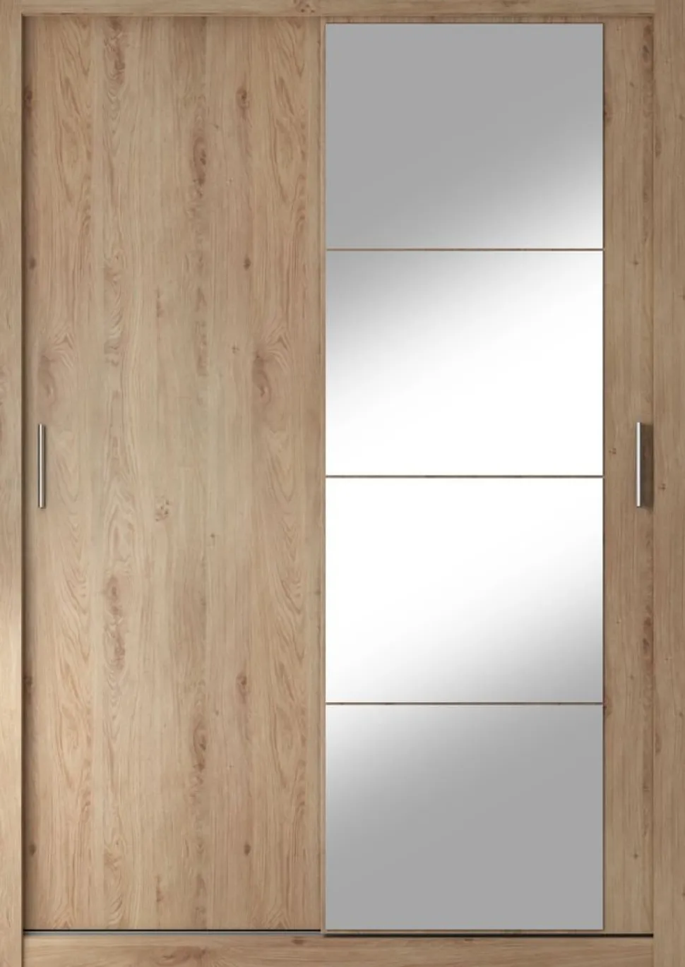 Mervyn garderob med skjutdörrar och inredning bredd 150 cm - Shetland ek