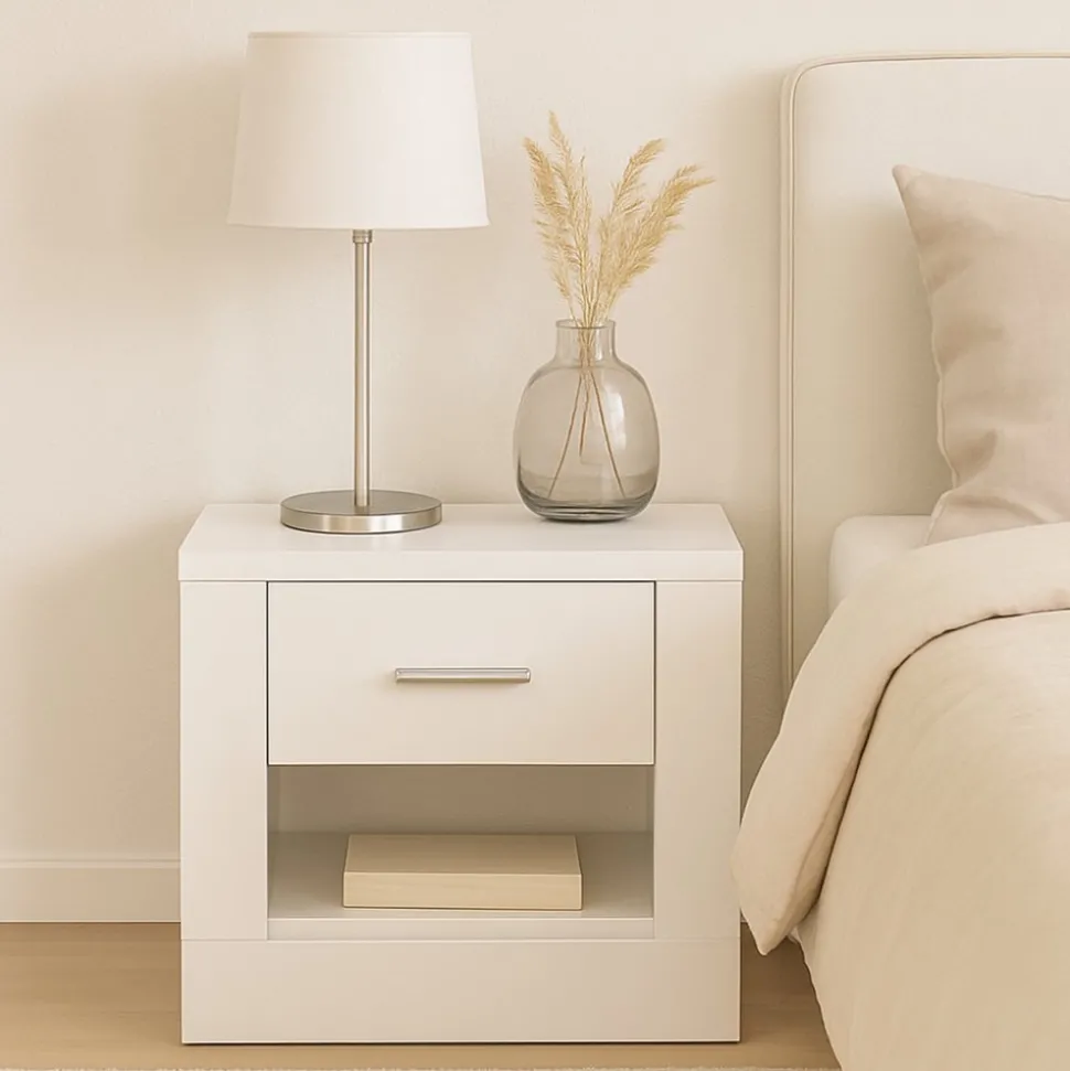 Mervyn sängbord - Vit