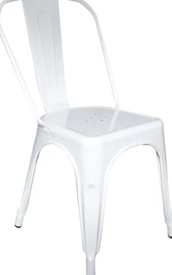 Metallstol vit stapelbar + Möbeltassar