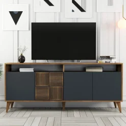 Milan skänk 180 cm - Valnöt/antracit