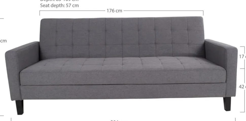 Milton Bäddsoffa - Mörkgrå/björk