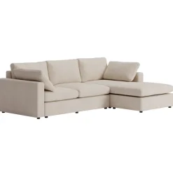 Moby beige divansoffa 296 cm - soffa med vändbar divan