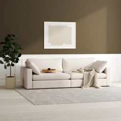 Moby 4-sits soffa 266 cm - Beige soffa + Textilrengöring för möbler