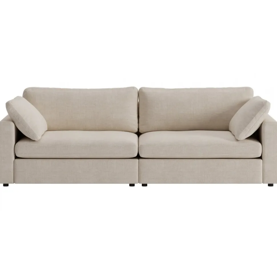 Moby 4-sits soffa 266 cm - Beige soffa + Textilrengöring för möbler