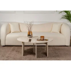 Moira soffbord Ø90 cm - Travertin