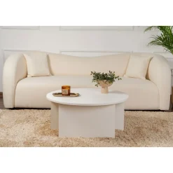 Moira soffbord Ø90 cm - Vit trä