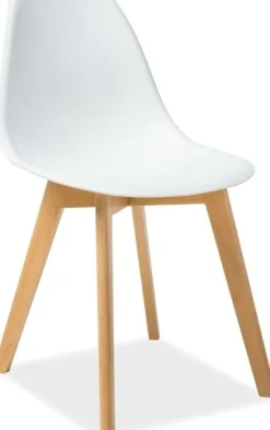 Moris matstol vit med ekben