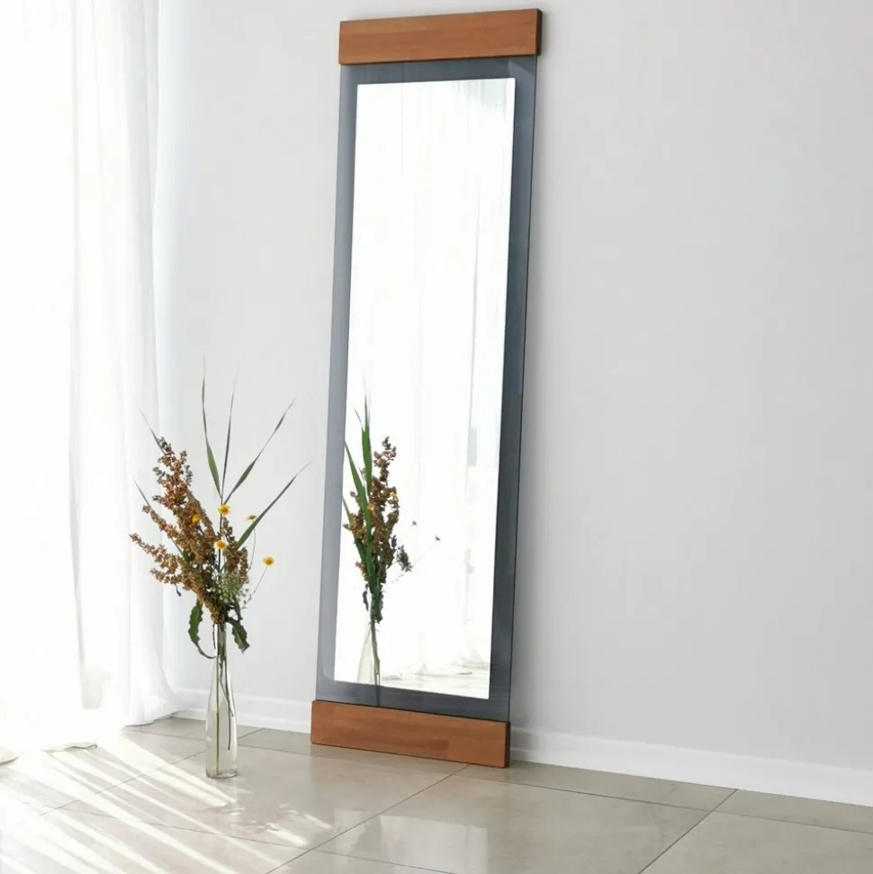 Murano golvspegel - Ek/fume + Karta med möbeltassar på köpet!