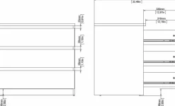 Naia byrå med 3 lådor - Svart