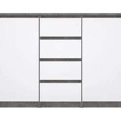 Naia skänk - Betong/vit