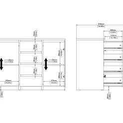 Naia skänk - Hickory