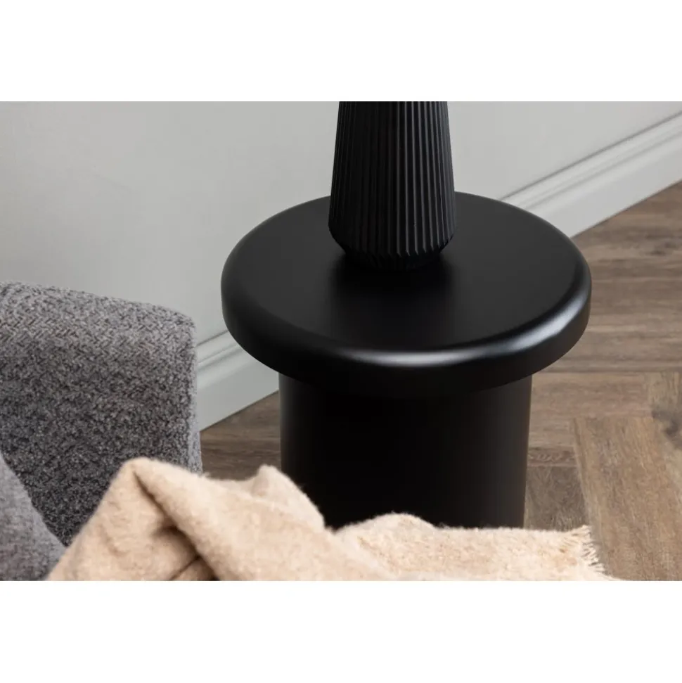 Namsos sidobord Ø40 cm - Svart