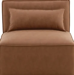 Nees modulsoffa i cognac combo 4 + Möbeltassar