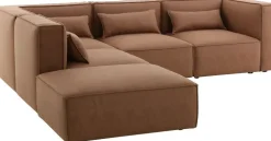 Nees modulsoffa i cognac combo 2 + Textilrengöring för möbler