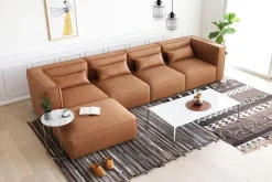 Nees modulsoffa i cognac combo 1