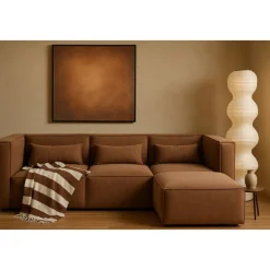 Nees modulsoffa i cognac combo 3 + Textilrengöring för möbler