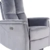 Neptun elektrisk ställbar reclinerfåtölj i grå sammet