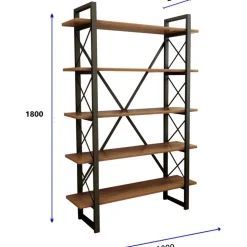 Nero bokhylla - Valnöt/svart