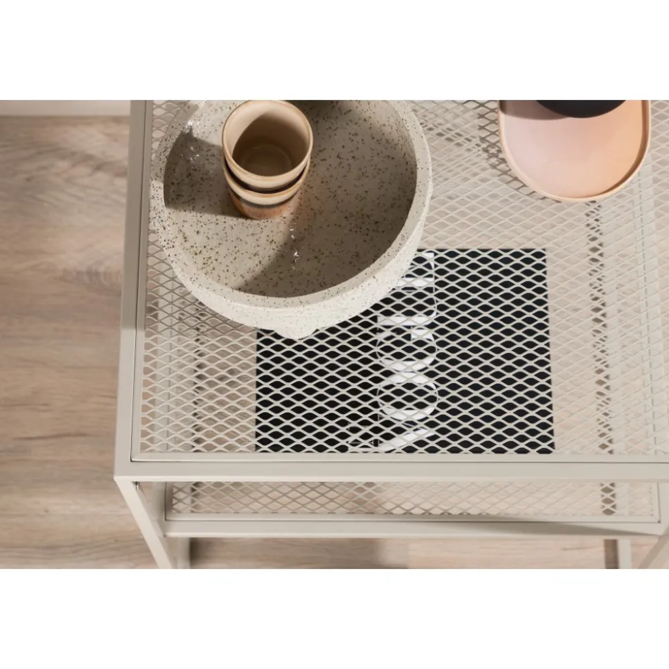 Netz sidobord 55 x 55 cm - Beige