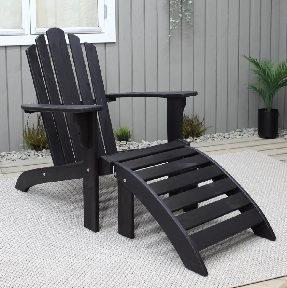 Newport däckstol - Svart + Rengöringsmedel för utemöbler