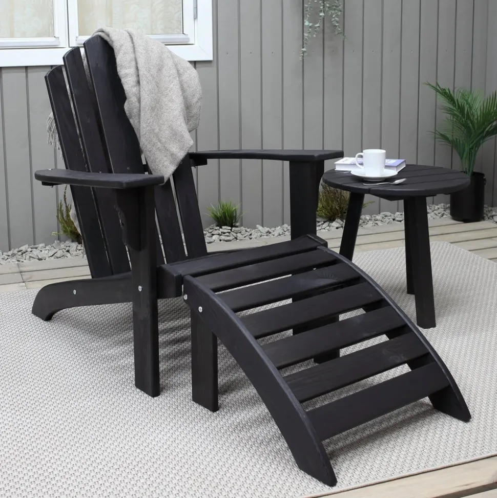 Newport däckstol - Svart + Textilskydd för utemöbler