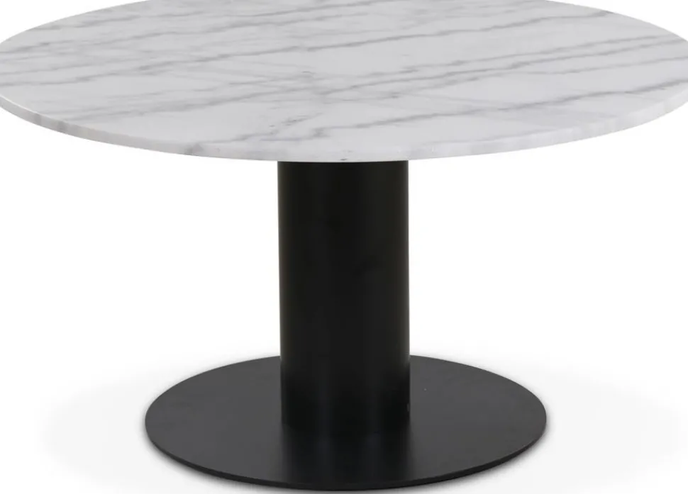 Next 85 runt soffbord - Svart / marmor (Vit)