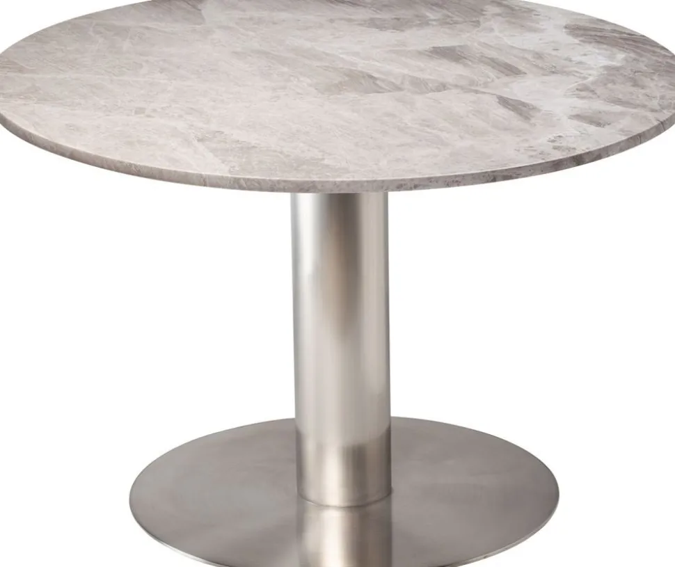 Next runt marmorbord - Borstad stål
