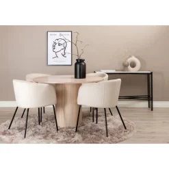 Nivå runt matbord i whitewash - runt bord Ø110 cm