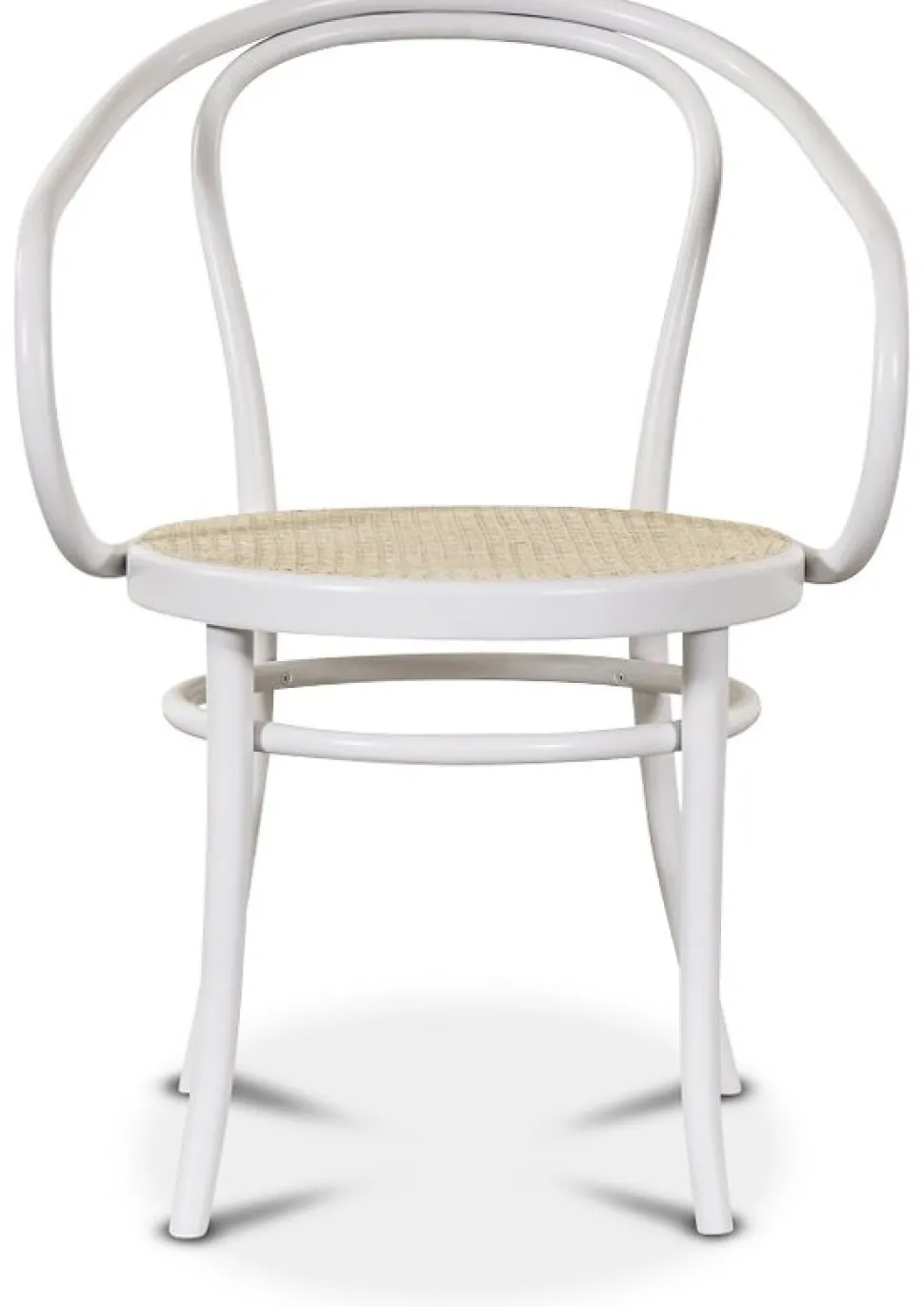 No 30 Karmstol med rottingsits - Vit/Rotting