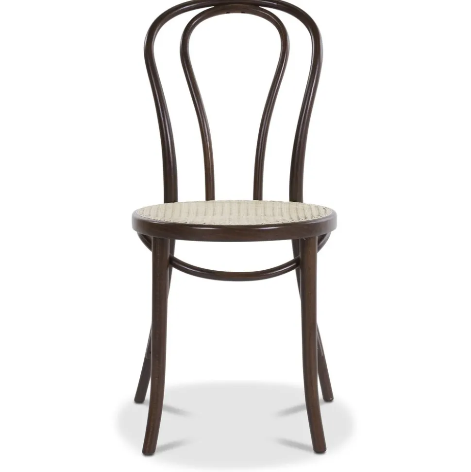 No 18 matstol med rottingsits - Brun