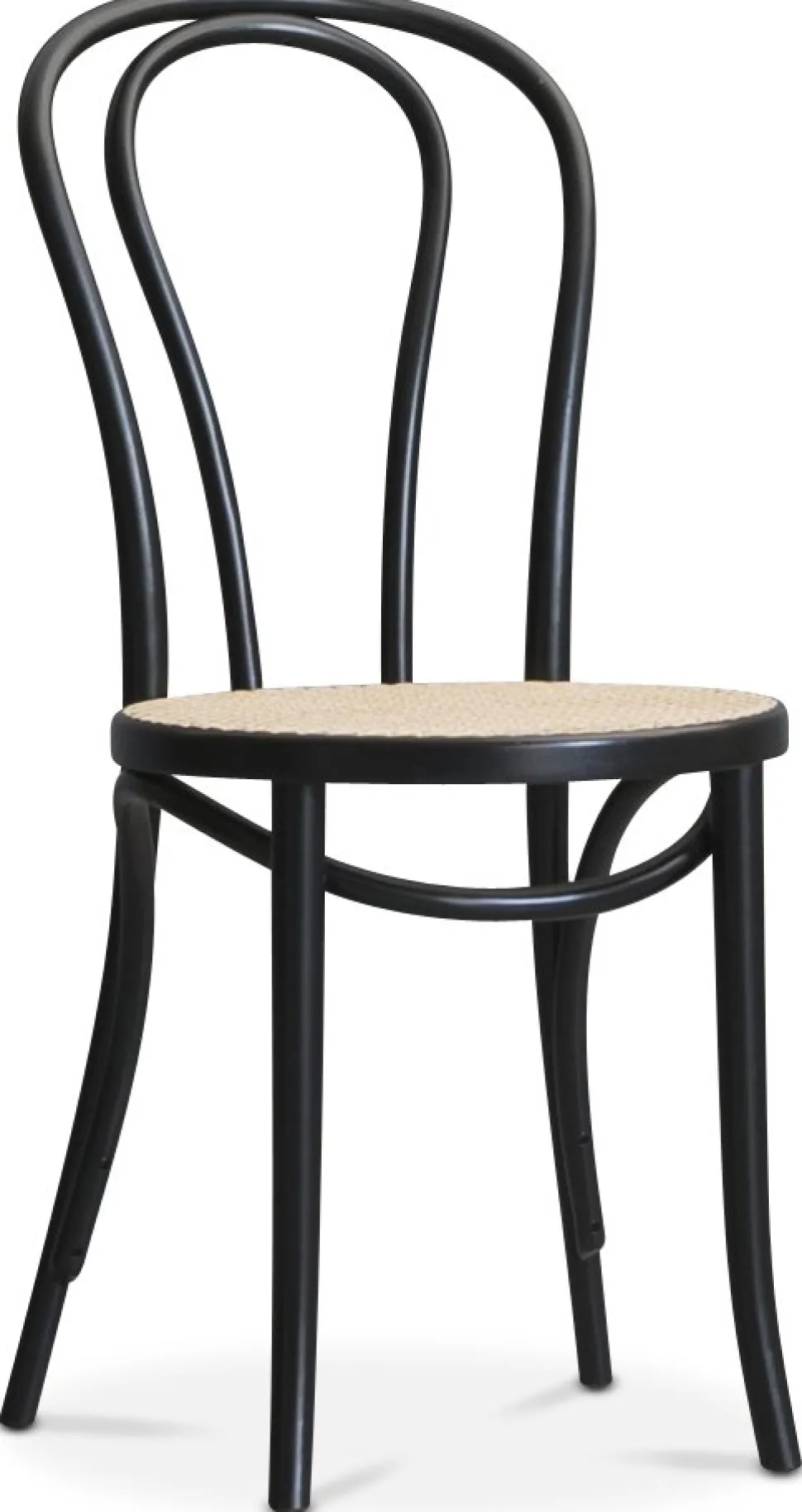 No 18 matstol med rottingsits - Svart