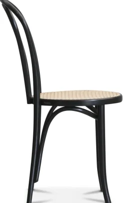 No 18 matstol med rottingsits - Svart + Möbeltassar