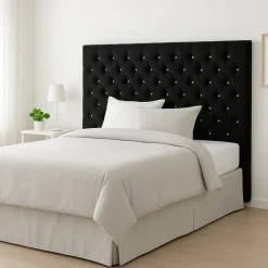 Nord sänggavel med diamantknappar - Svart sammet