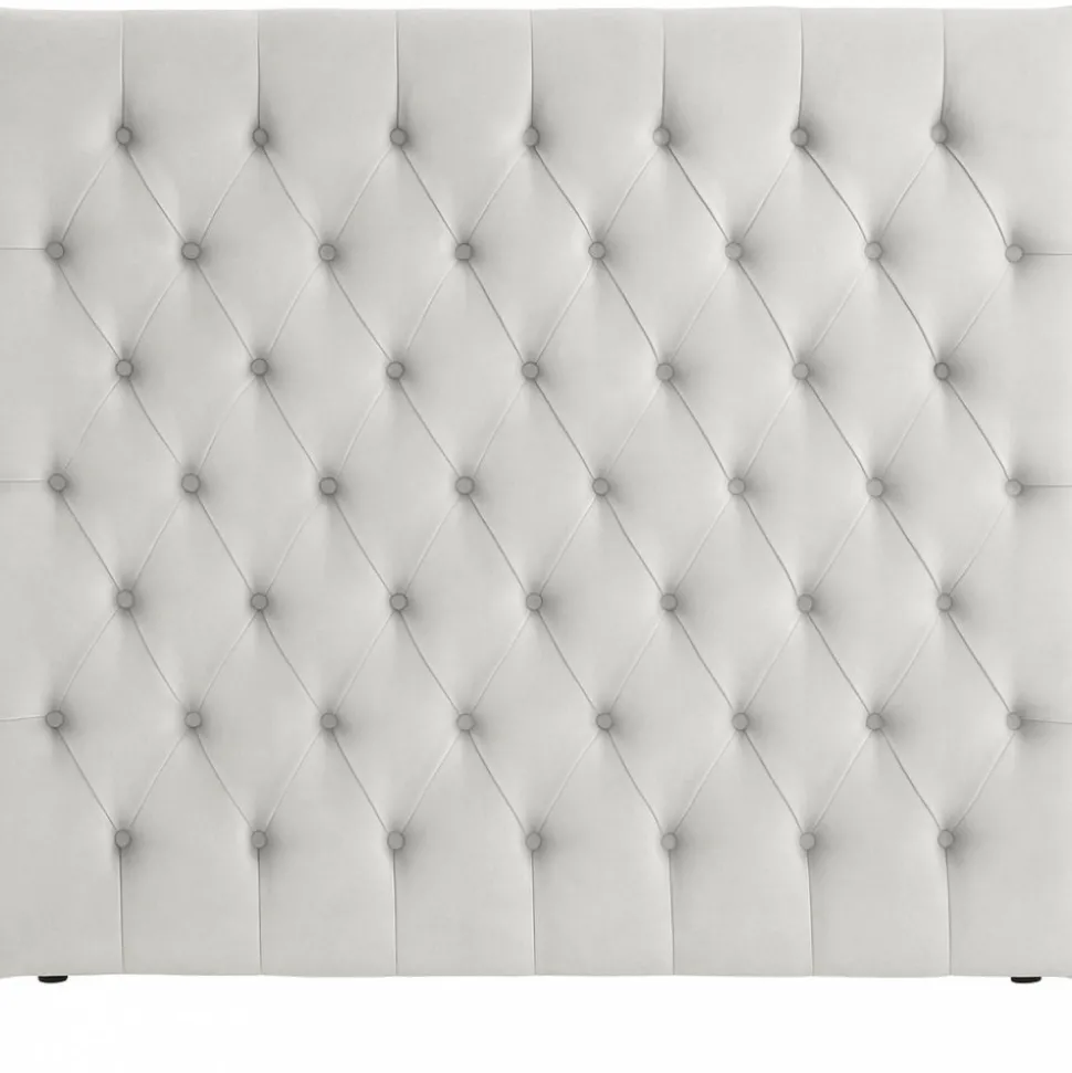 Nord sänggavel med knappar 180 x 120 cm - Gråbeige sammet