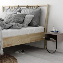 Norfolk sängbord - Ljusbrun