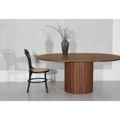 Nova förlängningsbart runt matbord i valnöt Ø130-170 cm