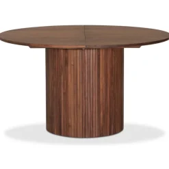 Nova matgrupp, förlängningsbart matbord Ø130-170 cm inkl 6 st Orust svarta pinnstolar - Valnöt + 4.00 x Möbeltassar